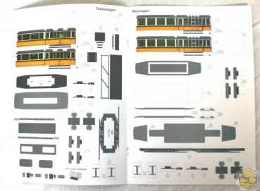 Fotorealistischer Kartonmodellbaubogen des Triebwagens 418 und Beiwagen 1241